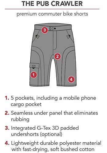 Shorts de ciclismo baggy sueltos para hombre marrón miniatura 2