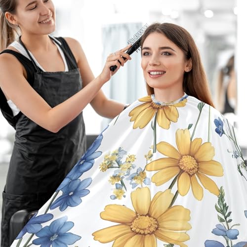 Capa profesional para corte de cabello Graceful Flower Petals, impermeable, con cierre ajustable de broche, para peluquería y barbería miniatura 7
