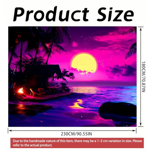 Image of Nuxovilar Beachfire Sunset Wall Tapestry Polyester 90.55 inchx70.86 inch In