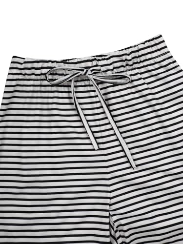 Women's Striped Wide-Leg Lounge Pants, Comfortable Drawstring Trousers, Relaxed Boho Style, Perfect for Casual Days4