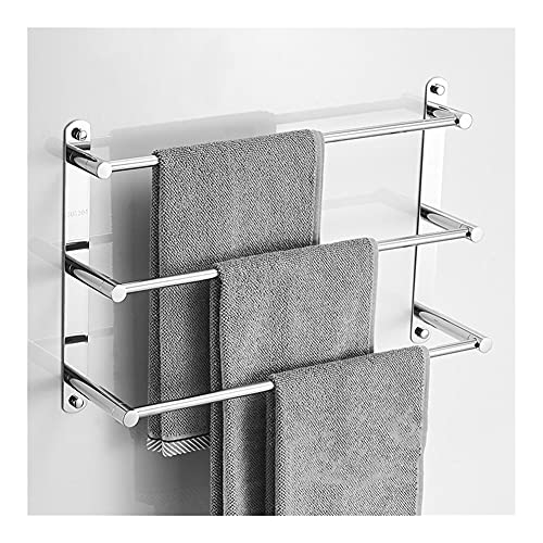 Porte-serviettes mural gain de place chrome 60 cm anti-rouille
