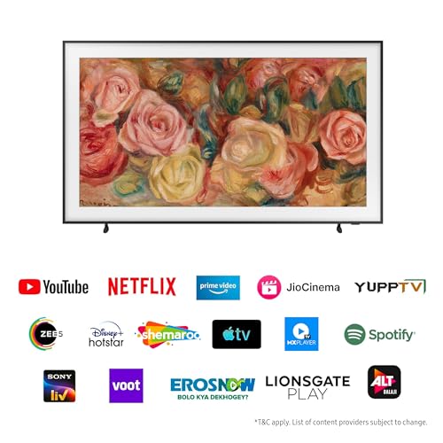 Image of Samsung 138 cm (55 inches) The Frame Series 4K Ultra HD Smart QLED TV QA55LS03DAULXL (Black)