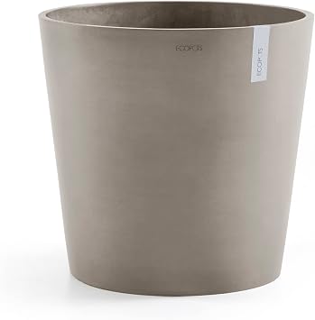 Ecopots Amsterdam Medium Round Planter - 23.6in diam. x 21.6in - Taupe