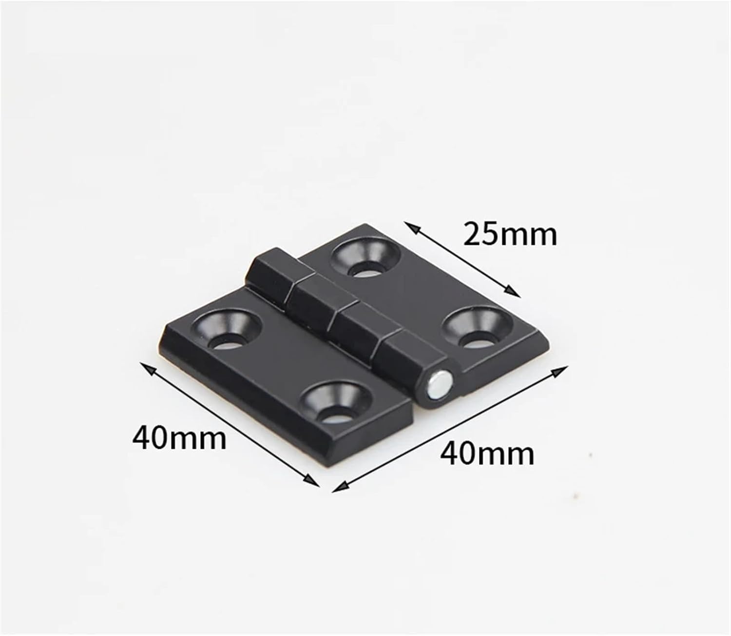 Zinc Alloy Butt Hinge with 4 Holes Bright Chrome Plating Heavy Duty Boat Hardware Hinges(Black 40mm)