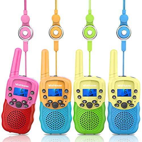 Wishouse Kids Walkie Talkies 4 Pack, 2 Way Radio Long Range, Girls Boys