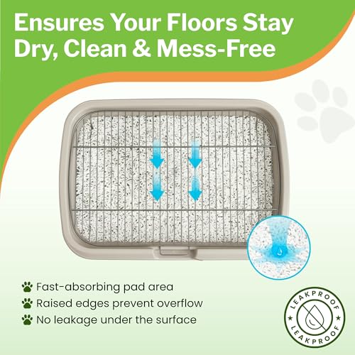 Image of MAK7 Online Dog Poop Training Tray with Metal Mesh Grid, Indoor Pet Waste Management System, Size 65cm X 50cm, Removable Grid for Easy Cleaning ASORTED Colors (Blue /Green /Grey)