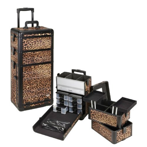 Seya Professional 3 in 1 Rolling Makeup Case (Leopard)