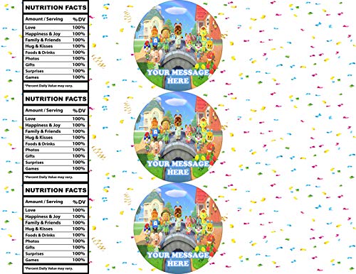 Animal Crossing New Horizons Party Favors Supplies Decorations Water Bottle Labels 12 Pcs