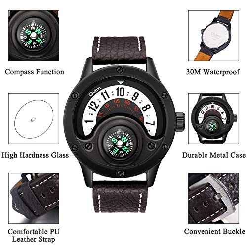 Uhr mit Kompass von JewelryWe Herrenuhr Analog Quarz