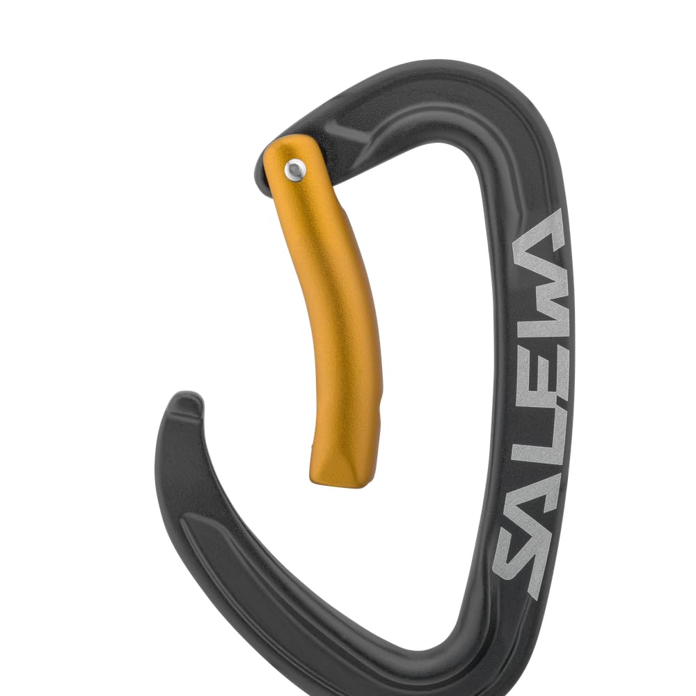 SALEWA Ortles Bent Carabiner, Black/Irish Green, Uni Unisex Adulto