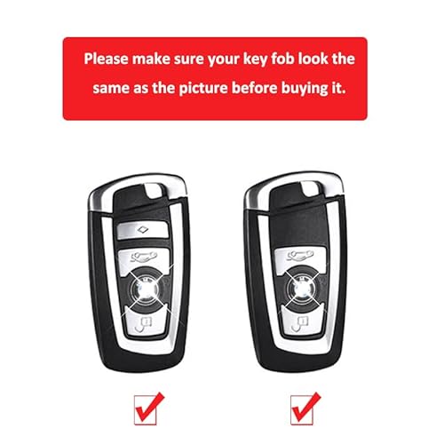 Juttzzei BMW Key Fob Cover for BMW 1-7 Series, X3, X4, M2-M5, GT3, GT5 - Soft TPU Silicone - 4 Buttons (Black)