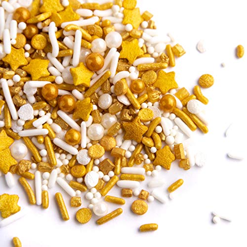 Sprinkles - Gold Sprinkles - Cake Sprinkles - Gluten-Free Sprinkles for Baking - Cupcake and Cake Topper - Sprinkle Mix - Sweets Indeed Sprinklefetti - 6.5 ounces