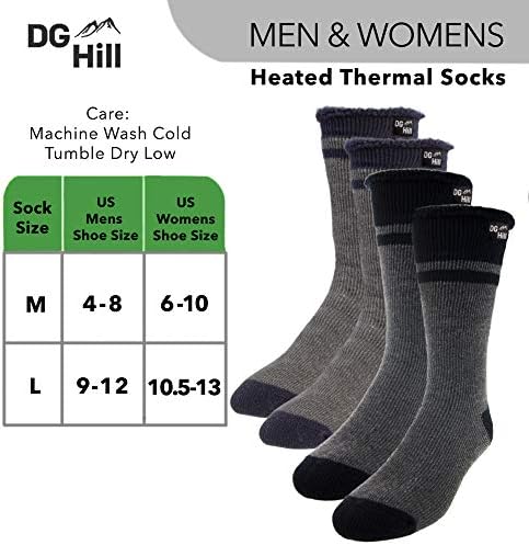 DG Hill (2pk or 4pk) Thermal Socks for Males and Ladies, Heated Winter Boot Socks, Insulated for Chilly Climate 6 51MRP8CCd6L. AC