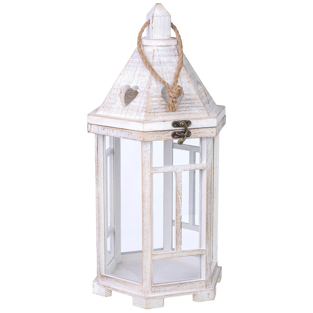 Farol portavelas de Madera 22x22x51h cm