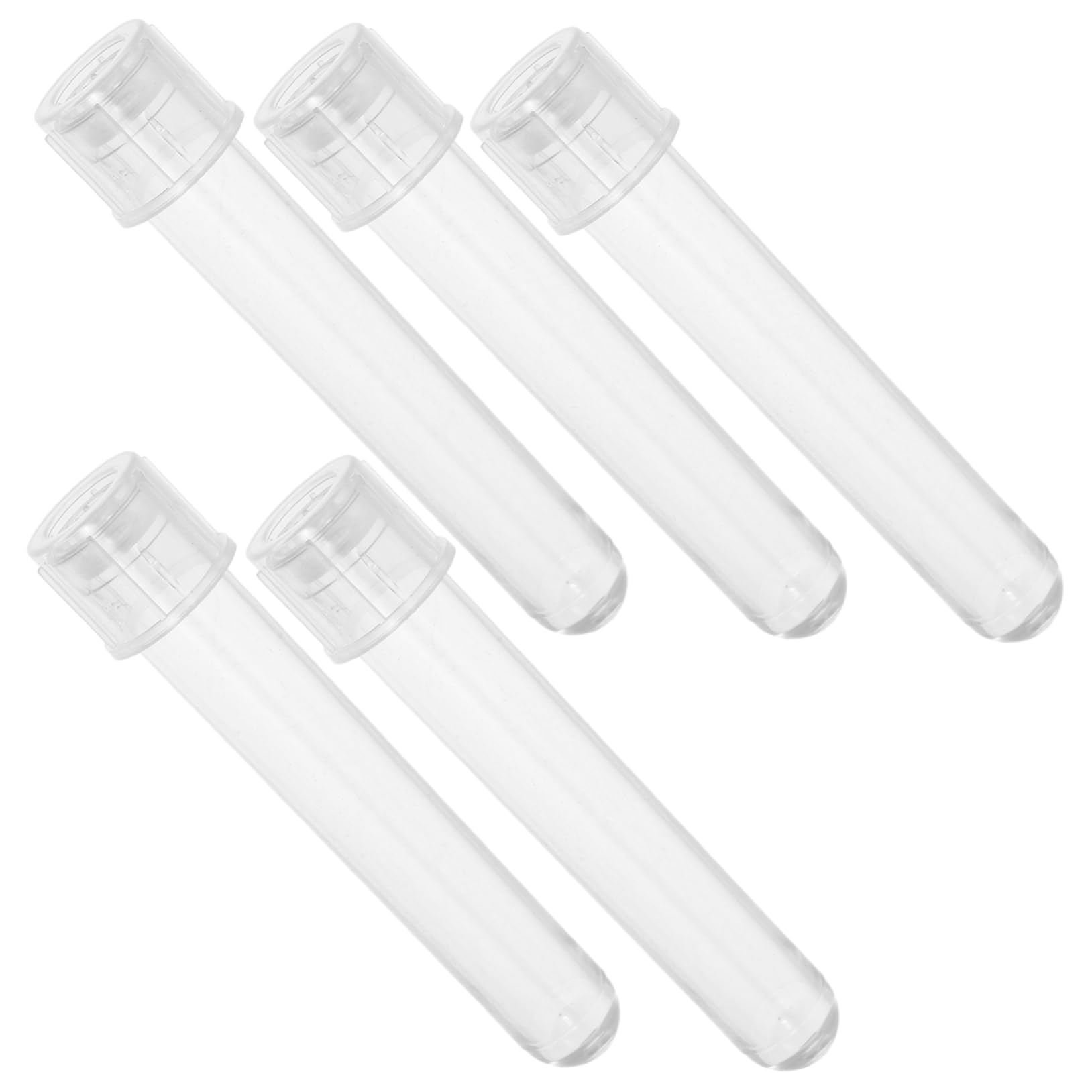 KICHOUSE 24 Pack of 5ml Plastic Lab Cylinders Leakproof Test Tubes Caps High Transparency for Chemistry