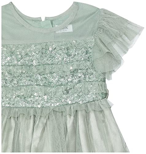Image of Max Girls Embellished Flutter Sleeves A-Line Dress