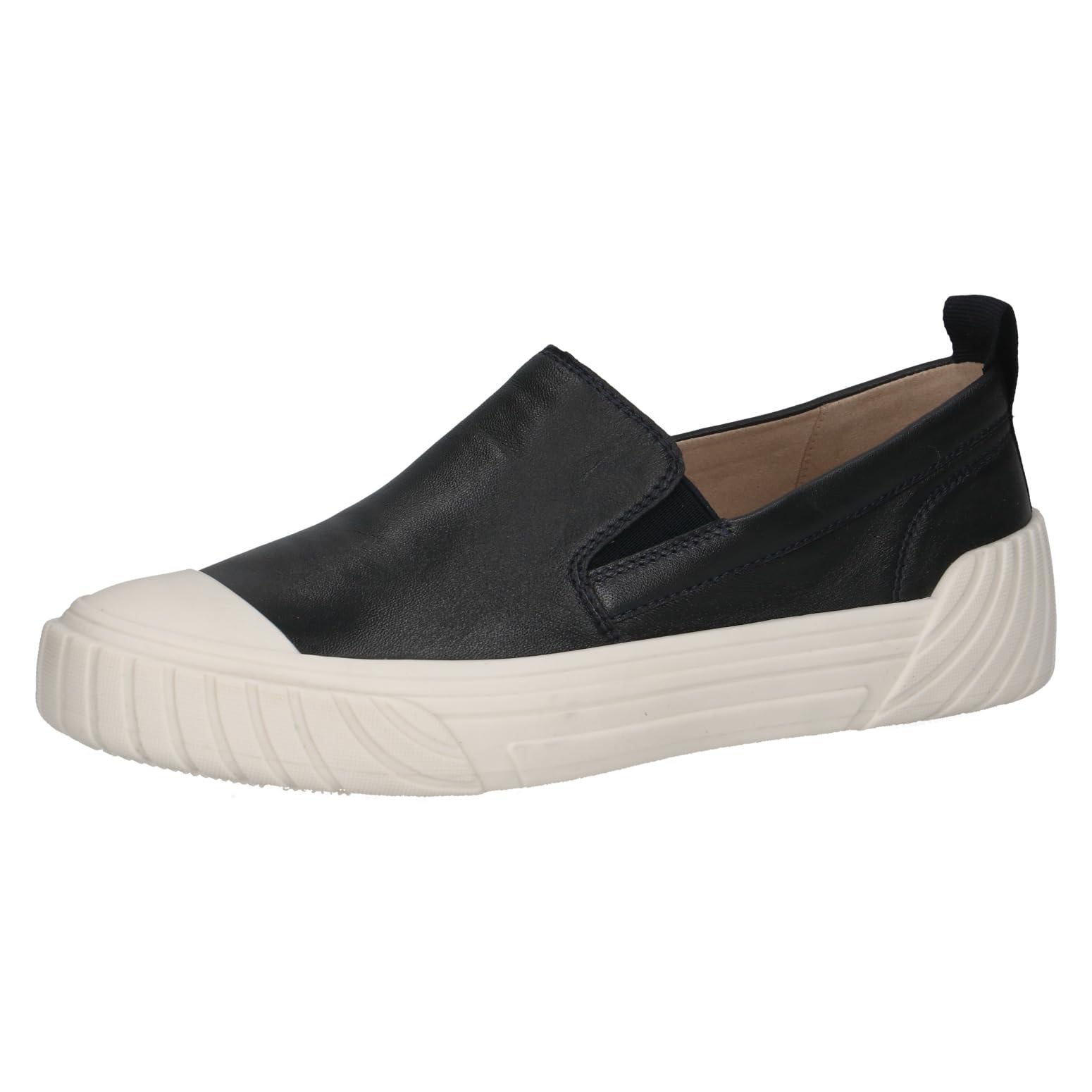 CAPRICE Women's Leather Slip-ons Flat, Blue (Ocean Softnap.), 4 UK