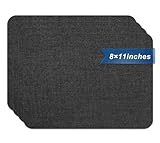 Azobur Iron on Patches for Clothing Repair, 4 Pcs Jean Patches for Inside and Outside, Sew on Iron on Denim Patches for Jeans Kits 8'x 11'（Black）