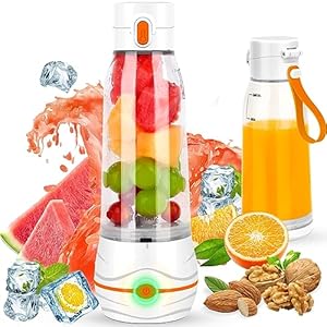 Portable Blender Personal Blender for Shakes and Smoothies, Mini USB Blender with 6 Blades, 17Oz Blender to Go for Travel, Office, and Sports, White