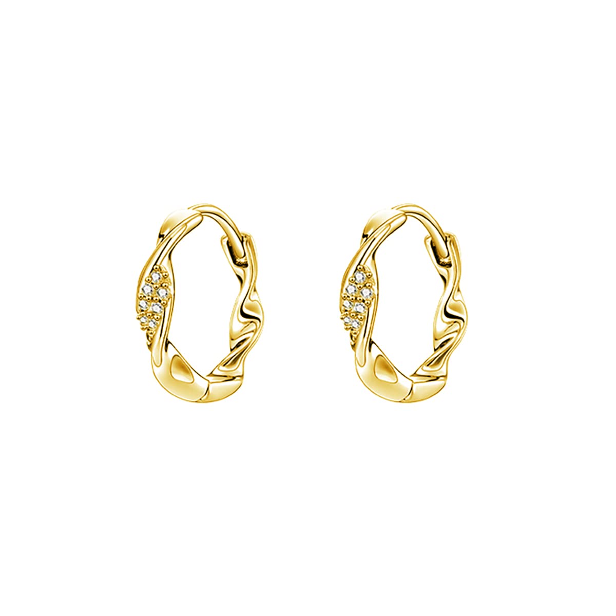 Orecchini minimalisti a cerchio placcato in oro 18k a cerchio in argento Sterlin