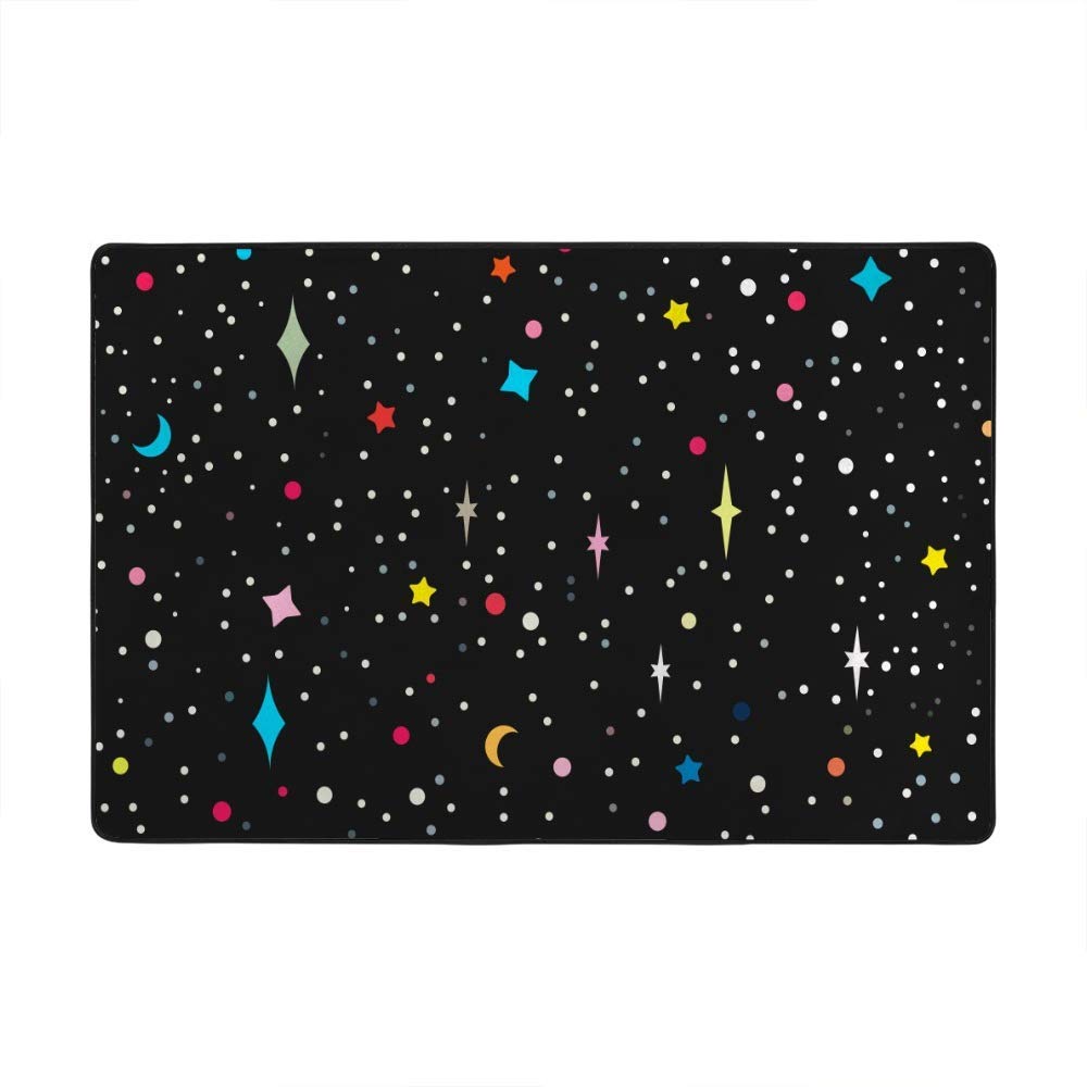 Grand tapis de sol lavable ciel étoilé grand format antidérapant pour chambre