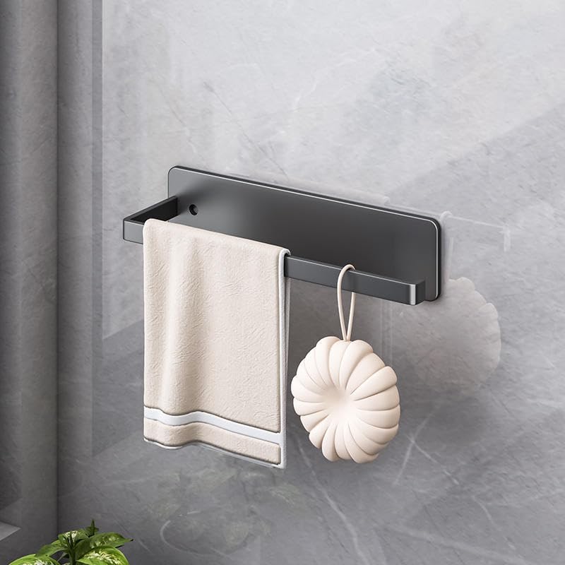 BARHARY Toilet Paper Holder, Self Adhesive Tissue Holder Stainless Steel Rustproof Paper Roll Holder, No Drilling, Toilet Paper Rack Suitable for Office, Bathroom (Matte Black). 4
