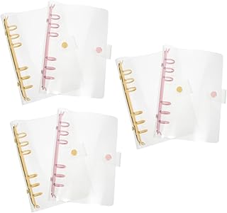 NOLITOY 6 Peças Fichário Protetor De Capa De Caderno Capa De Scrapbook Protetor De Capa De Diário Capa De Pasta De Caderno Capa De Anel Redondo Planejador Página Bolso De Plástico Capa De