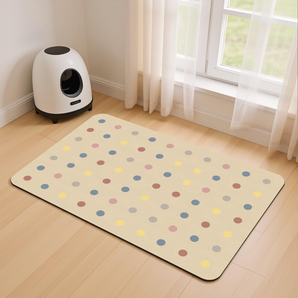 Pet Food Mat,Dog Bowl Mat Cat Feeding Mat,Pet Placemat (Beige, 40x60cm)