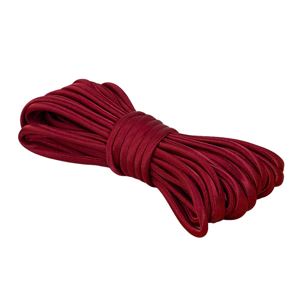 5mmx5m Dark Red Satin Cord Polyester Satin String Cord for Sewing Clothing Button Knitting