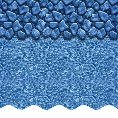 Smartline 24 ft Round Swimming Pool Liner | Boulder Swirl | Overlap Style | 48-52 Inch Wall Height | 30 Gauge Heavy Duty Virgin Vinyl | Designed for Steel Sided Above Ground Pools