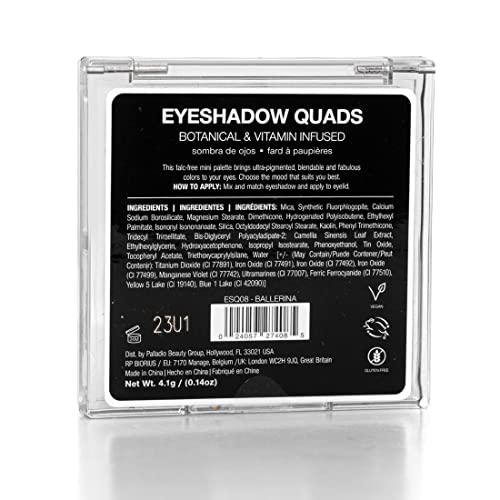 Palladio ESQ08 Eyeshadow Quads, Velvety Pigmented Blendable Matte, Metallic And Shimmer Finishes, Creamy Formula, Four Way Quad Eye Shadow Palette, Talc-Free thumb #1