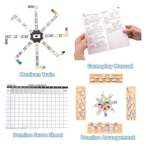 Set Mejorado Mexican Train Dominoes y Domino Triangular miniatura 5