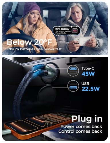 AINOPE 67.5W Car Charger USB C Fast Charge for iPhone 17 Pro Max, PD 45W USB C Car Charger Fast Charging【Mini & Metal】 Valentines Day Gifts Cigarette Lighter Adapter for Samsung Galaxy S26 Ultra/S25 - Image 4