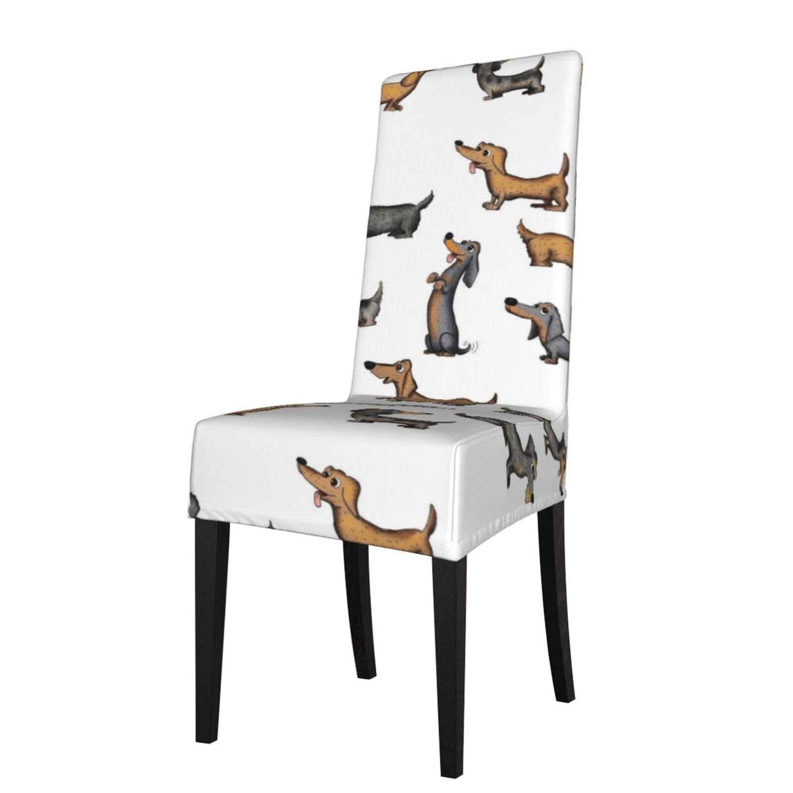 Lkymoh As Picture Dachshund 4, Chair Covers Stretch Chair Slipcovers For Dining Room, For Party Pet Protection Universal Fit Soft Polyester