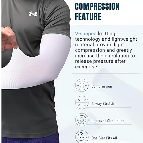 Image of PulGos Combo - UV Protection Arm Sleeves for Men & Women with Thumb Hole | UPF 50 Sun Protection Sleeves for Cricket, Cycling, Running & Bike Riding | Breathable & Cooling Fabric for All-Day Comfort