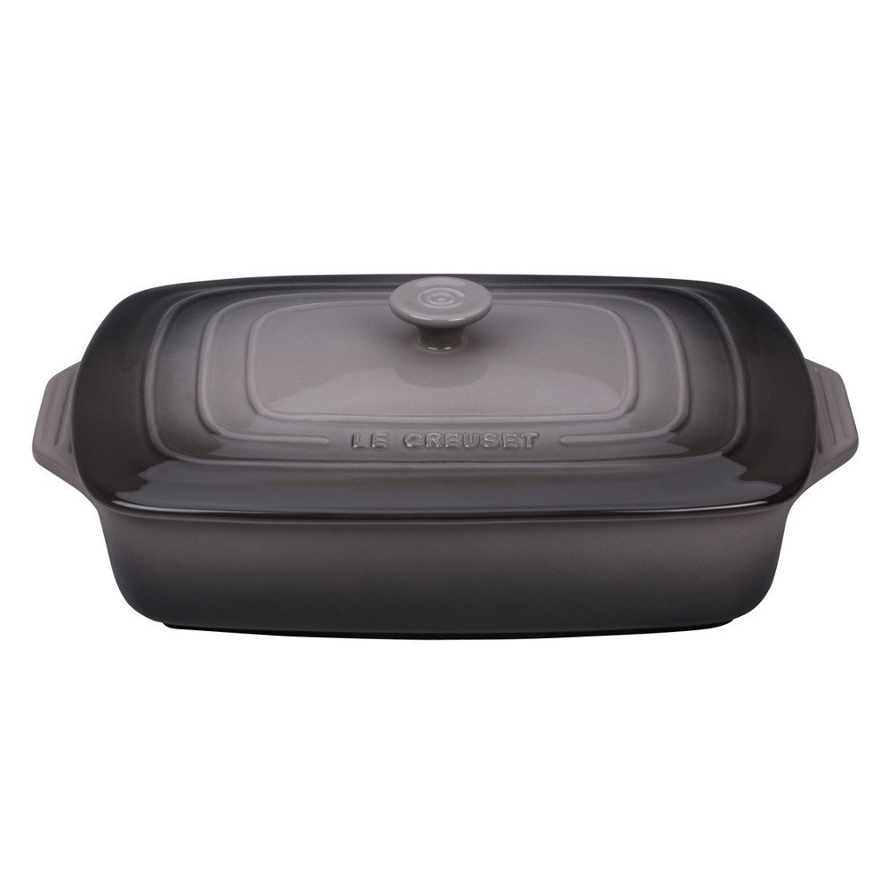 Le CreusetStoneware Covered Rectangular Casserole, 3.5 qt. (12.5" x 8.5"), Oyster