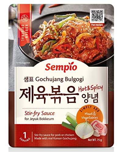 Sempio Gochujang Bulgogi Sauce (75g) - Authentische koreanische Küche zu Hause. Süße, herzhafte & würzige Marinade für Schweinefleischpfanne