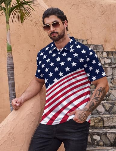 Golf Shirts for Men Quick Dry Funny Golf Polo Shirts Short Sleeve Moisture Wicking Polo Shirts for Men4