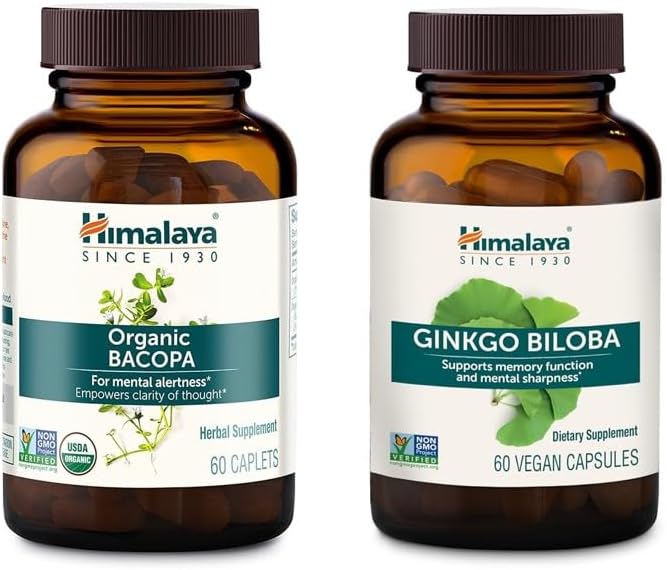 Bacopa Monnieri Vs Ginkgo Biloba Reference: Amazon Com Himalaya Organic Bacopa Monnieri Nootropic Ginkgo Biloba Variety