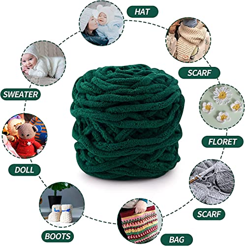Image of Super Thick Fluffy Jumbo Polyester Baby Blanket Chenille Yarn For Knitting,Crochet&Home Decor Projects,Afghans,Throw Pillows,Cushion&Blankets-100 GmA-6Mm Thickness Colour(Brown Black Cream)