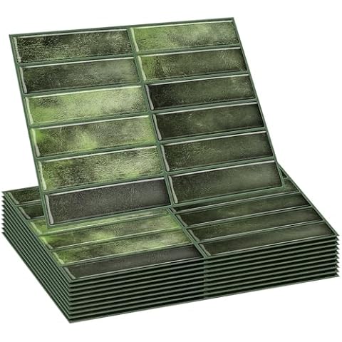Drydiet 10 Sheets Tile Peel and Stick Backsplash 11.43" x 9" Stick and Peel Tile 3D Peel and Stick Wall Tiles Kitchen Stick on Tiles for Kitchen Renter Friendly Wallpaper Cover