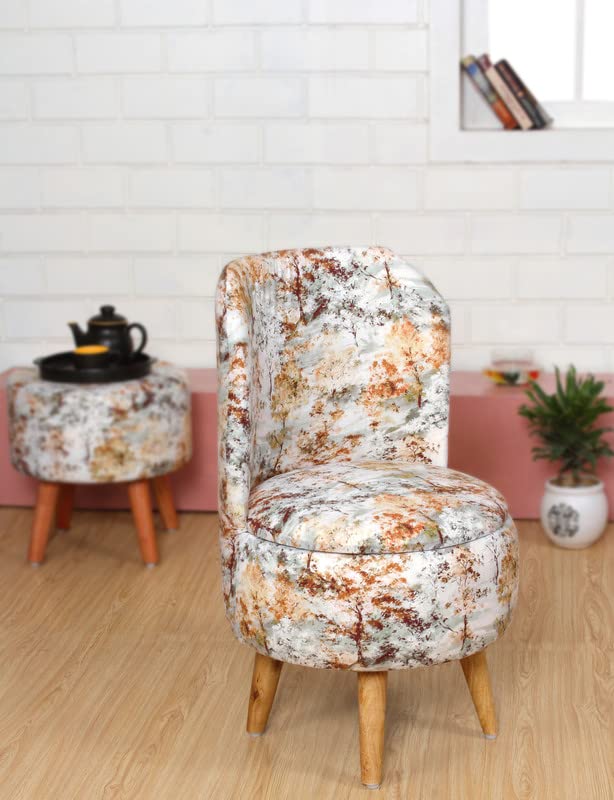 Ottoman pouffes Stool for Living Room Dinning Chair for Living Room Dressing Makeup Table Pouffe Chair (Chair-YellowOrange)-image-39