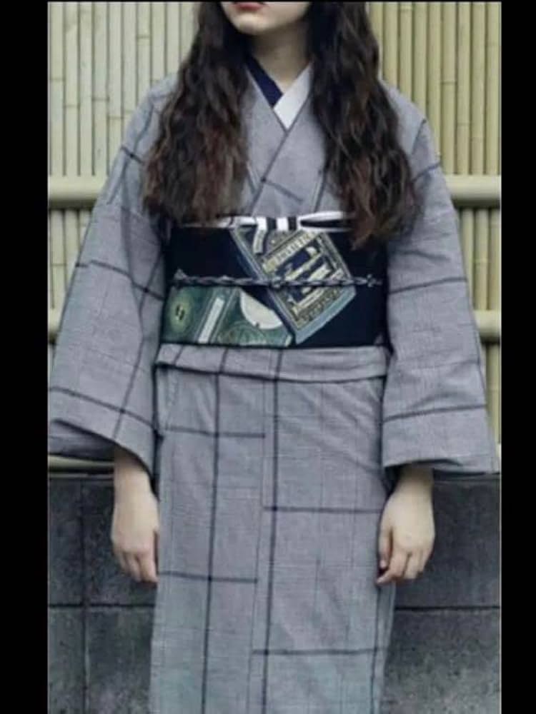 キモノバイナデシコ　兵児帯　チェック　茶 キモノバイナデシコ 兵児帯 チェック 茶 KIMONO by NADESHIKO