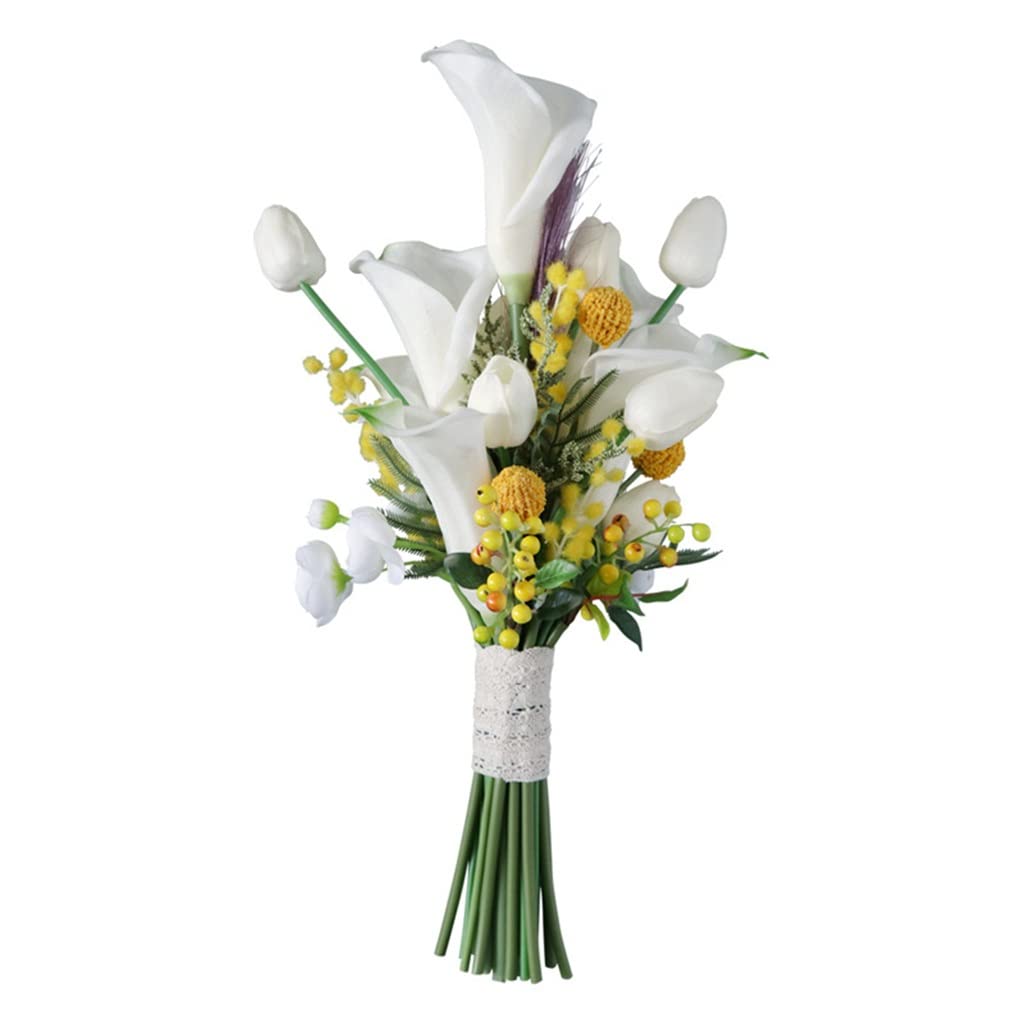 Lys calla blanc bouquet de mariée artificiel anti flétrissement pour mariage