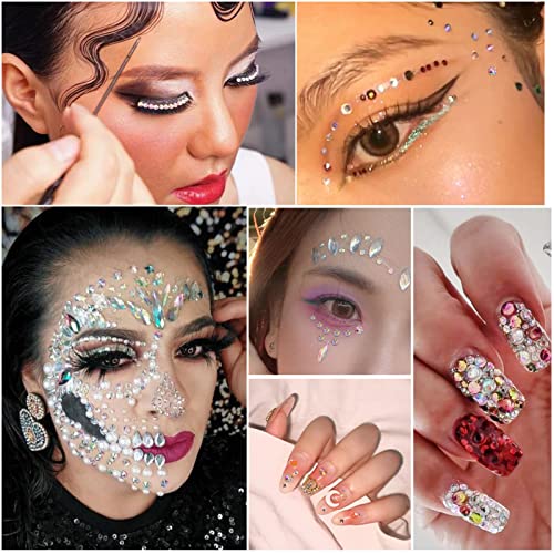 Image of Beadsland Flat Back Crystal Rhinestones Bulk, Crystal AB, SS6, 14400pcs | Flatback Glass Gems for Nails Crafts Clothes DIY Decoration, Glue Fix, 1.9-2.1mm