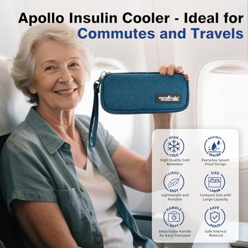 Image of apollo walker Insulin Cooler Travel Case with Ice Packs and Insulation | TSA Approved Includes 2 x 90g ice packs for 9-hour cooling insulin pens & syringes for Diabetics to Carry (Teal)