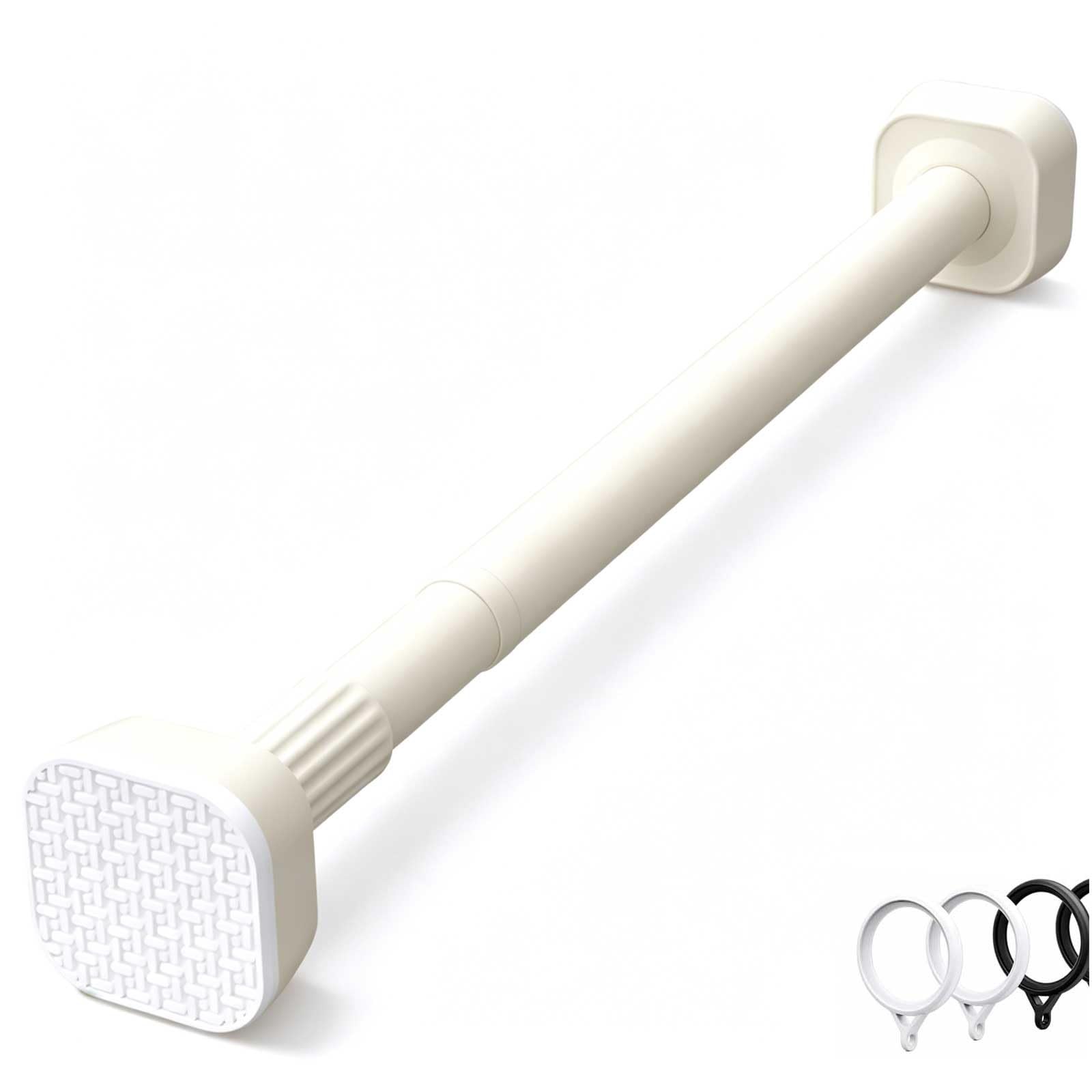Shower Curtain Rod No Drilling, Adjustable Tension Curtain Rod 14-98 in, Stainless Steel for Bathroom, Closet, Window, Room Divider(Beige,100-170cm/39-67in)