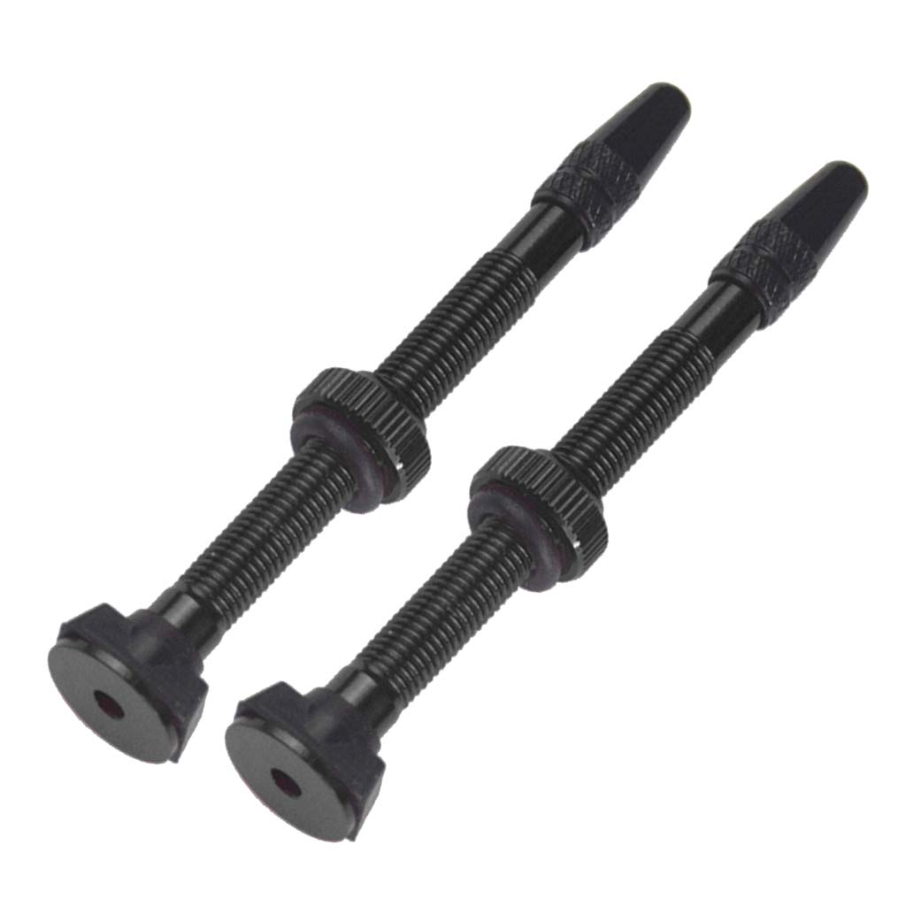 Presta-Ventil-Set, 60 mm, für schlauchloses Presta-Ventil, Aluminiumlegierung, Schwarz, 10 Stück
