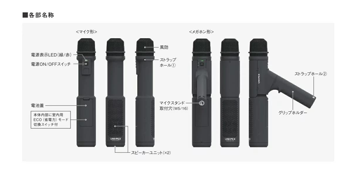 Amazon.co.jp: UNI-PEX ユニペックス マイク形拡声器 MDS-100