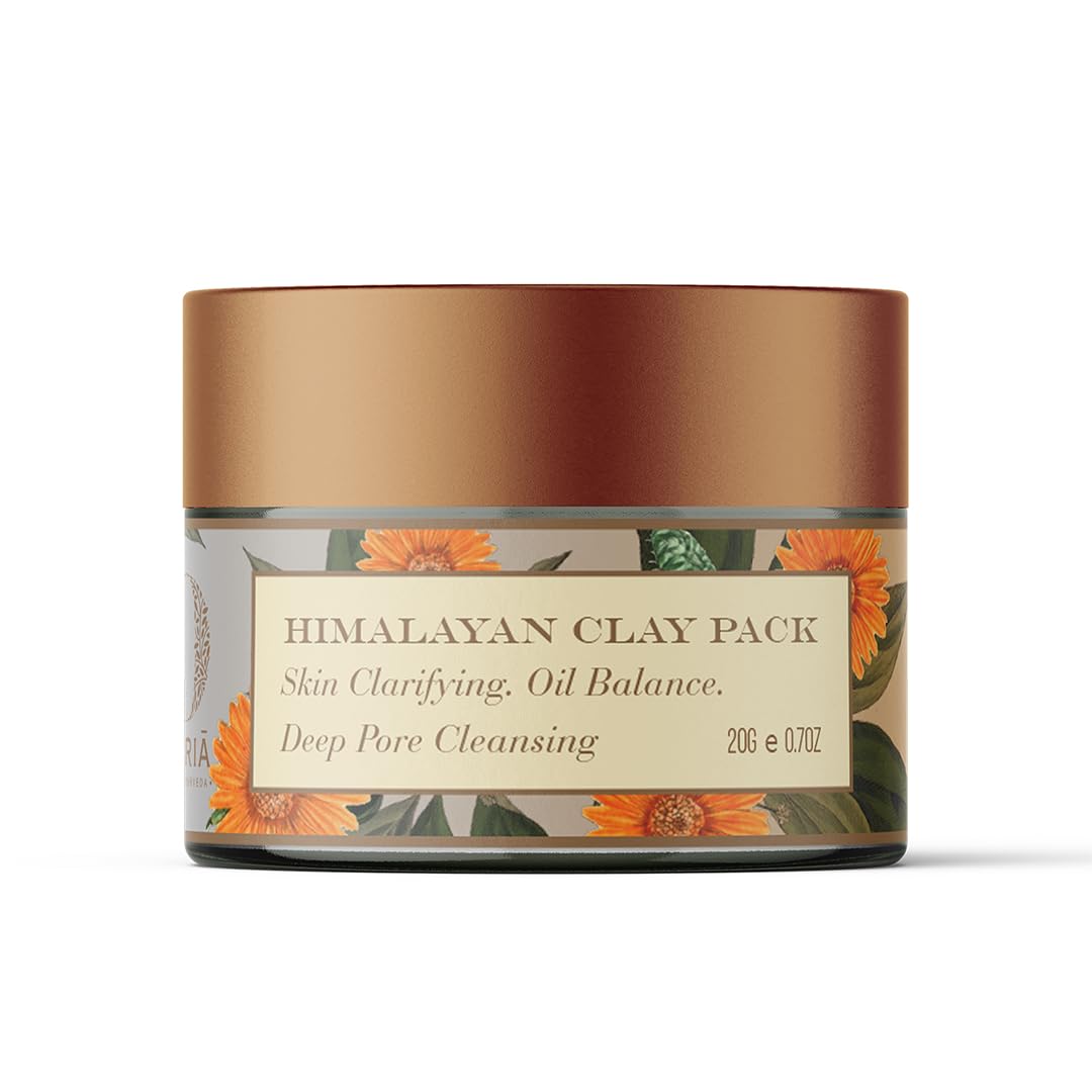 Ohria Ayurveda Himalayan Clay Pack | Deep Cleansing, Skin Clarifying & Oil-Balancing Mask with Neem Extract, Bamboo Charcoal, Tea Tree Oil | Suitable for All Skin Types- 20g-image-13
